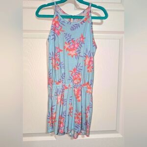 Children's Place Floral Blue &Pink Romper -Sz 10/12